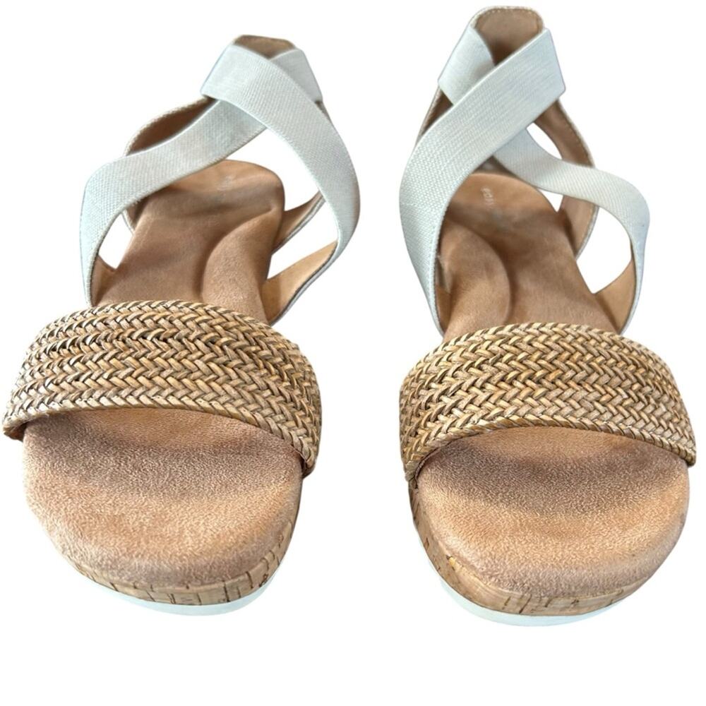 Easy Spirit  Lorena Woven Strappy Cork Wedge Comfort Sandals  Slip On 6.5 - Picture 4 of 9